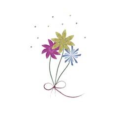 watercolor vector illustration of a bouquet of flowers isolated on a white background