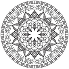 Leaf Flower Petal Coloring Mandala Art Simple Graphic Shape Vector Floral Oriental Outline Vintage Decorative Elements Pattern Illustration Islam Arabic Indian Turkish Mystic Religion Morals Lotus