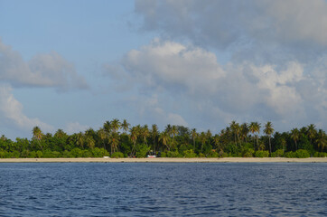 Clouds over tropical island