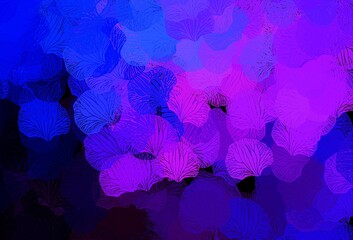 Fototapeta premium Dark Pink, Blue vector abstract pattern with leaves.