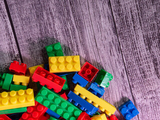 box plastic puzzle multicolour  for kid or education concept
