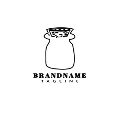 bottle with stopper logo cartoon icon design template isolated vector illustration