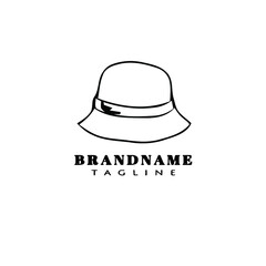 women hat logo cartoon icon design template black isolated vector