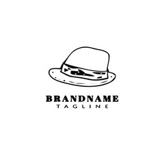 women hat logo cartoon icon design black isolated vector illustration