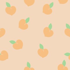 Apricots seamless pattern in vector