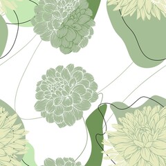 Flowers seamless pattern in vector