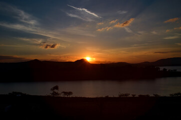 sunset over the lake