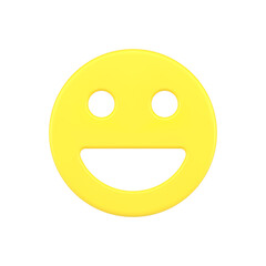 Cheerful emoji 3d icon. Symbol for chatting and expressing joy