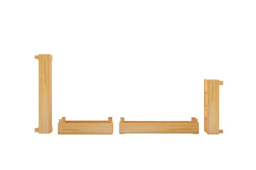 Set of wooden pallets isolated on white background. 3D illustration 