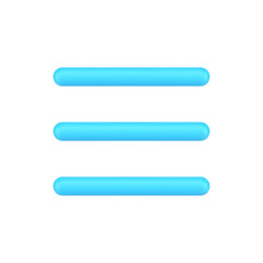 Obraz premium Blue hamburger menu 3d icon for website ui