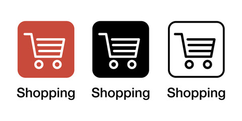 ショッピングカートのアプリアイコンベクターデザインイラスト素材