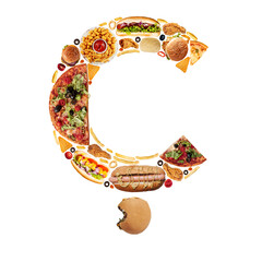 fast food alphabet with delicious image