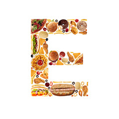 fast food alphabet with delicious image