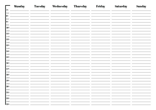 List, map and agenda to plan life. Weekly planner