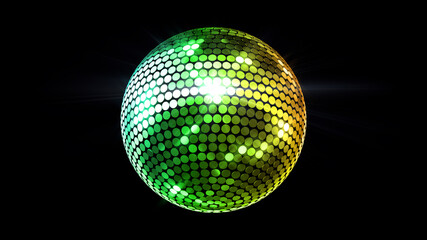 Obraz premium Mirror Ball Disco Lights Club Dance Party Glitter 3D illustration.
