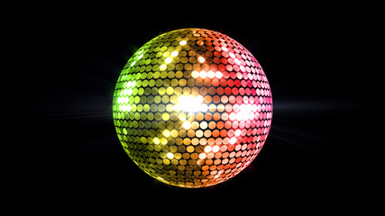 Mirror Ball Disco Lights Club Dance Party Glitter 3D illustration.