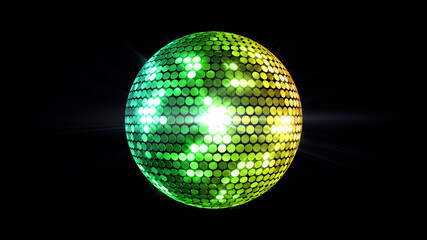 Mirror Ball Disco Lights Club Dance Party Glitter 3D illustration.