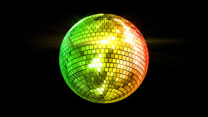 Mirror Ball Disco Lights Club Dance Party Glitter 3D illustration.