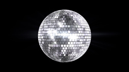 Mirror Ball Disco Lights Club Dance Party Glitter 3D illustration.