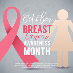 Breast Cancer October Awareness Month Campaign Background - 458043598