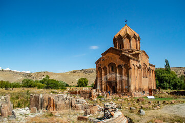 Vahramaberd, Armenia - September 13, 2021: Medieval Armenian Christian monastery of Marmashen in Armenia - 458044309