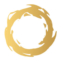 金色のシンプルな和風なイメージの円のフレーム素材