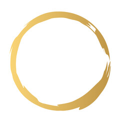 金色のシンプルな和風なイメージの円のフレーム素材