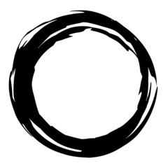 黒色のシンプルな和風なイメージの円のフレーム素材