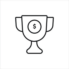 Analytics, Balance, Prize, Pie chart, Clipboard, Gear, Info, stroke vector , achievement trophy, Business trophy icon