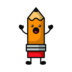 cute pencil cartoon illustration vector graphic
