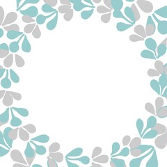 Fototapeta na wymiar Pastel blue laurel wreath frame