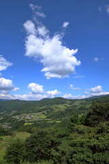 Fototapeta na wymiar なんてん展望台からの景観　夏　（高知県　土佐町）