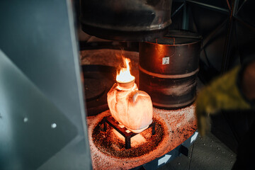 Airplane engine factory. Industrial concept.