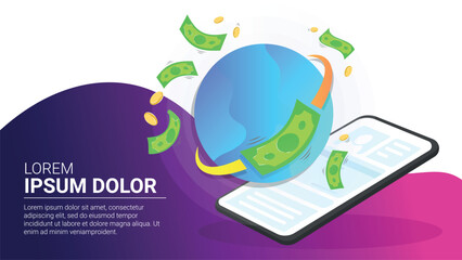 web banner template business finance money transfer savings world
