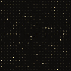 Seamless poker cards suit background. Four playing card symbol texture for casino banner or poster. Vector