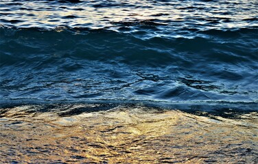 Wave deep blue water surface background