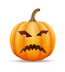 pumpkin with horrible faces for halloween celebration vector illustration