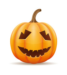 pumpkin with horrible faces for halloween celebration vector illustration