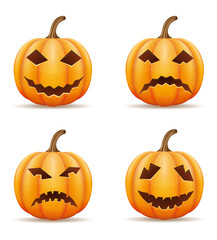 pumpkin with horrible faces for halloween celebration vector illustration