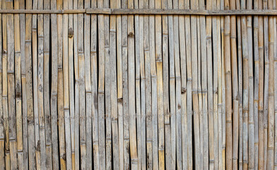 Close up photo of bamboo wall