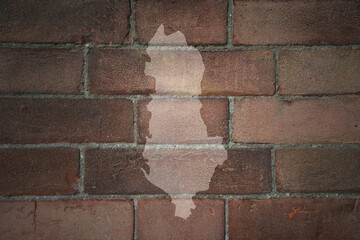 map of albania on a old brick wall