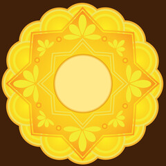 Golden pattern stacked flower pattern