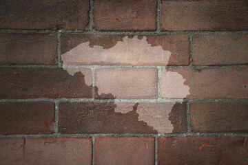 map of belgium on a old brick wall