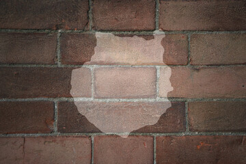 map of gran canaria on a old brick wall