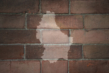 map of luxembourg on a old brick wall
