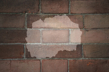 map of macedonia on a old brick wall