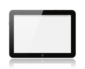 Black digital tablet PC or Smart Phone on white background