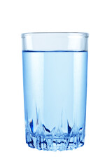 Glass filled with fresh, clean, transparent water. Isolated on a white background