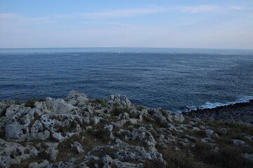 Fototapeta na wymiar Italy: Foreshortening of Salento sea.