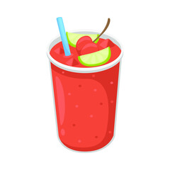 Cold Drink Sign Emoji Icon Illustration. Beverage Liquid Vector Symbol Emoticon Design Clip Art Sign Comic Style.